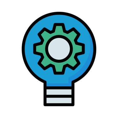 Mavi ampul ile dişli üzerinde izole beyaz arka plan