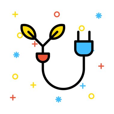 Renkli semboller ile beyaz arka plan üzerinde bitki ile takın