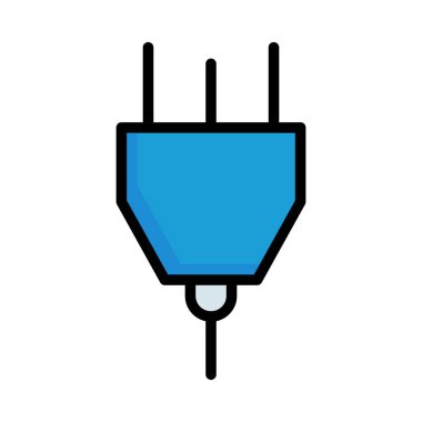 Üçlü mavi fiş üzerinde izole beyaz arka plan