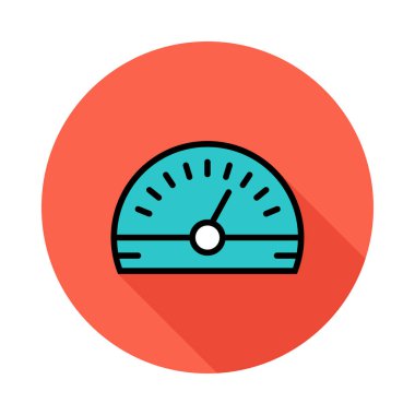 Daire beyaz zemin üzerine mavi hız göstergesi