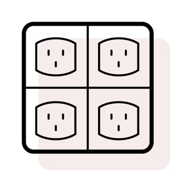 Bej gölge beyaz zemin üzerine izole Quadro soket