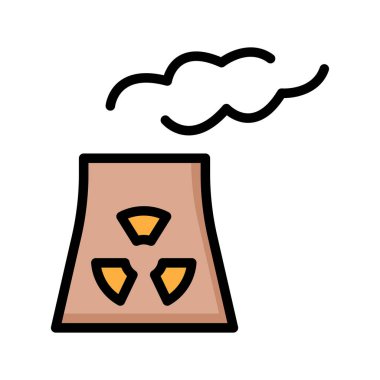 Beyaz arka plan üzerinde izole kahverengi radyoaktif baca