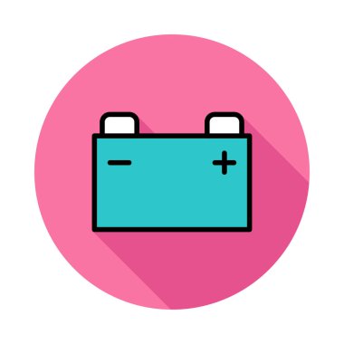 Beyaz arka plan üzerinde daire geniş mavi pil