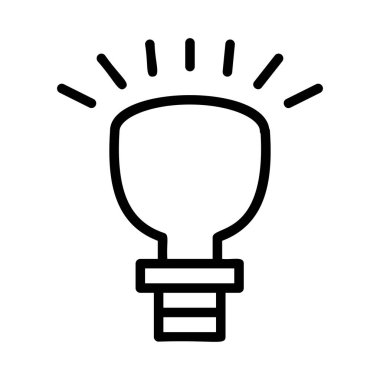 Siyah anahat ampul beyaz arka plan üzerinde izole