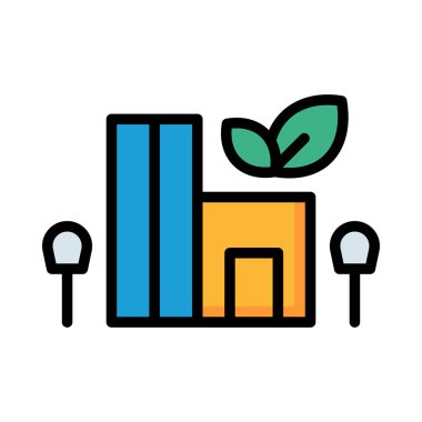 Beyaz arka plan üzerinde izole Eko fabrika