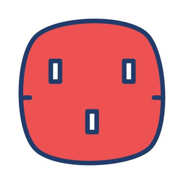 Beyaz arka plan üzerinde izole yuvarlak kırmızı soket