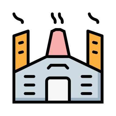 Beyaz arka plan üzerinde izole basit fabrika