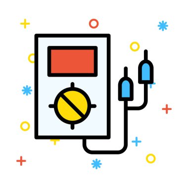 Renkli semboller ile beyaz arka plan üzerinde kablo ile Converter