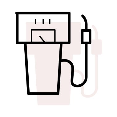 Bej gölge beyaz zemin üzerine izole benzin pompası