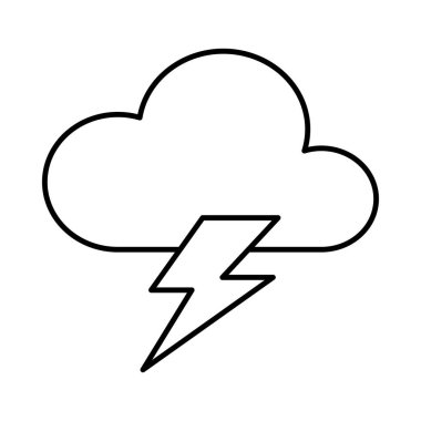 İnce çizgi bulut flaş izole üzerinde beyaz arka plan ile