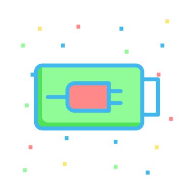 Yeşil Usb flash plug-renkli noktalar ile beyaz arka plan ile 