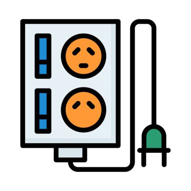 Uzatma kablosu ile fiş üzerinde izole beyaz arka plan