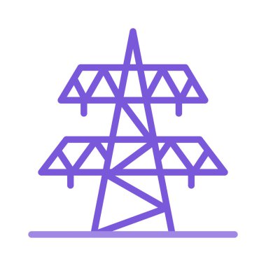 Beyaz arka plan üzerinde izole anahat büyük mor güç hattı