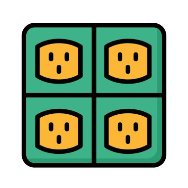 Dört bölümlü beyaz arka plan üzerinde izole sarı ve yeşil yuva