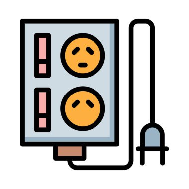 Beyaz arka plan üzerinde izole gri ve turuncu uzatma kablosu