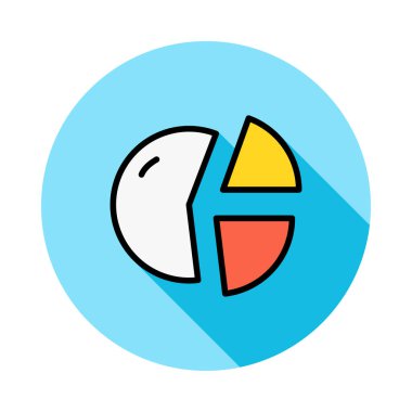 Pasta grafiğinde beyaz arka plan üzerinde daire