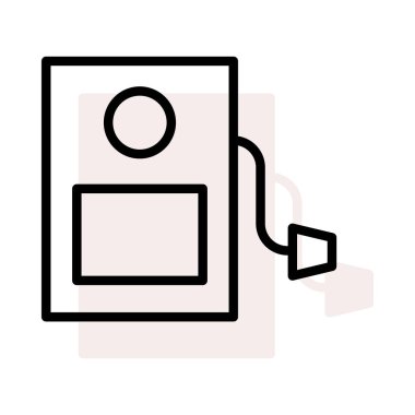 Bej gölge beyaz zemin üzerine izole benzin istasyonu