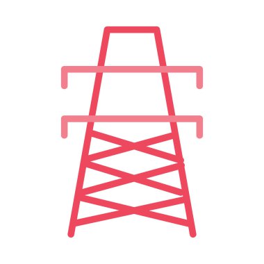 Beyaz arka plan üzerinde izole kırmızı güç istasyonu anahat