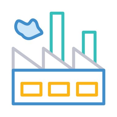 Beyaz arka plan üzerinde izole basit fabrika