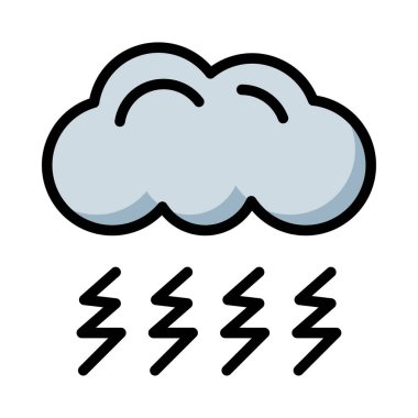 gri bulut ve yıldırım ikonuna