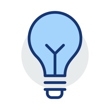 Yuvarlak lamba ampul beyaz arka plan üzerinde izole mavi ve gri renklerde