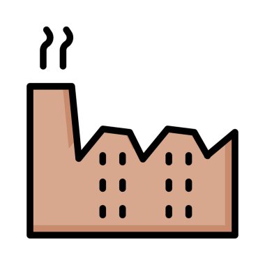 Beyaz arka plan üzerinde izole kahverengi fabrika