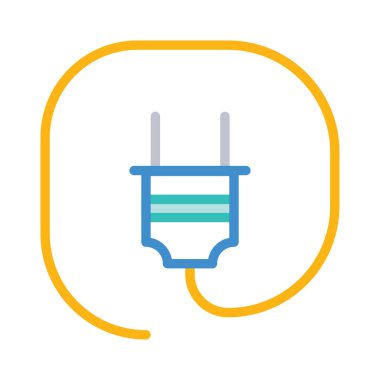 Çizgi stili tak beyaz arka plan üzerinde izole kablosu ile