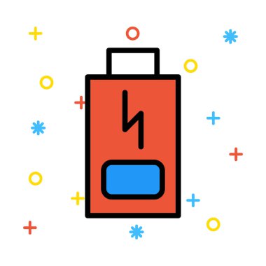 Renkli semboller beyaz zemin üzerine kırmızı ve mavi Usb flash