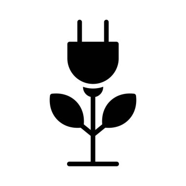 Beyaz arka plan üzerinde izole glif tak çiçek