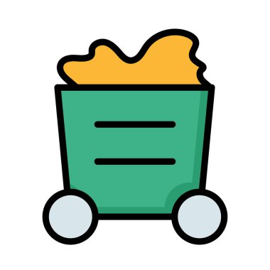 Beyaz arka plan üzerinde izole kum ile yeşil at arabası