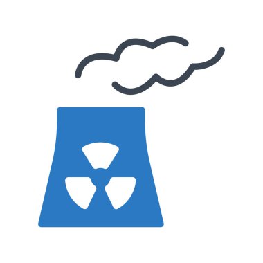 Baca beyaz arka plan üzerinde izole mavi ve gri renklerde radyoaktif işareti ile sigara 