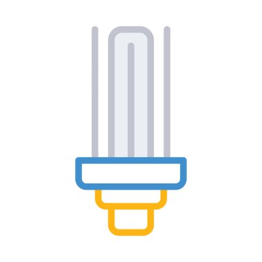 Çizgi stili uzun lamba beyaz arka plan üzerinde izole