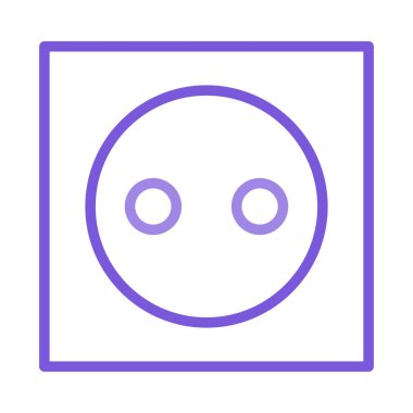 Beyaz arka plan üzerinde izole anahat soket