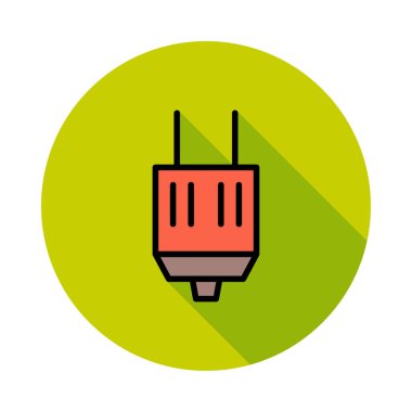 Daire beyaz zemin üzerine kırmızı ve kahverengi tak