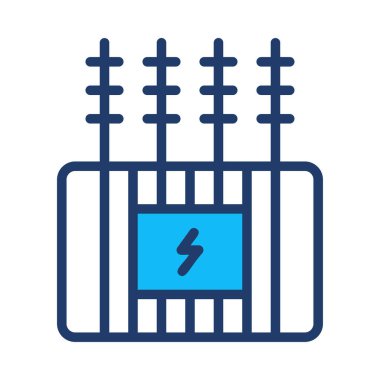 Elektrikli çit beyaz arka plan üzerinde izole