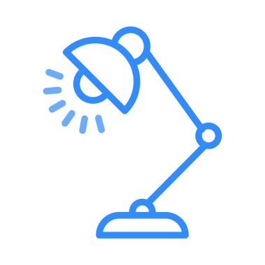 Beyaz arka plan üzerinde izole anahat masa lambası