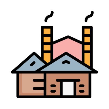 Beyaz arka plan üzerinde izole karikatür fabrika