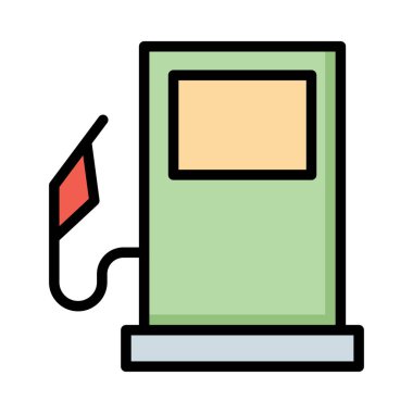 Beyaz arka plan üzerinde izole renkli benzin pompası