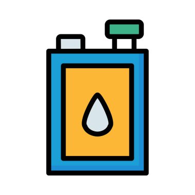 Beyaz arka plan üzerinde izole yakıt ile mavi ve sarı teneke kutu