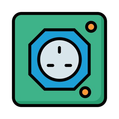 Beyaz arka plan üzerinde izole renkli modern soket