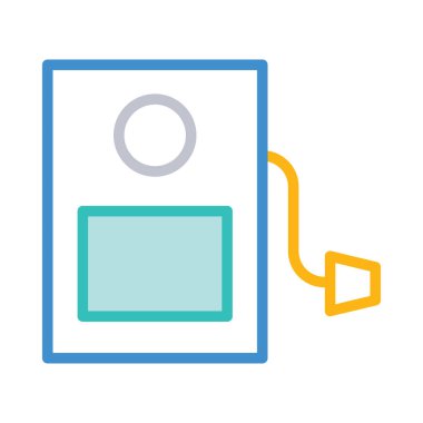 Beyaz arka plan üzerinde izole çizgi stili benzin pompa