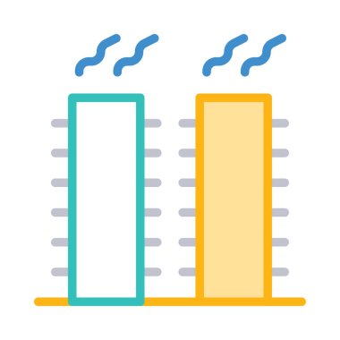 Çizgi stili bacalar beyaz arka plan üzerinde izole