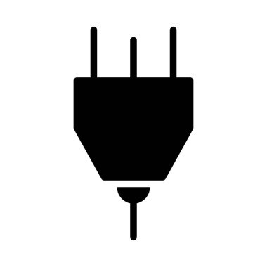 Beyaz arka plan üzerinde izole glif Üçlü fiş