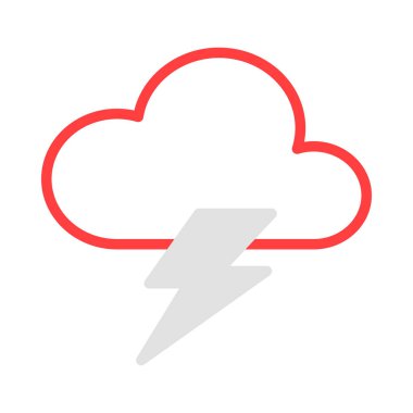 Gri, kırmızı renkler beyaz arka plan üzerinde izole flaş ile bulut