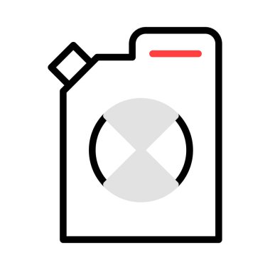 Beyaz arka plan üzerinde izole gri, kırmızı ve siyah renklerde yakıt tüple