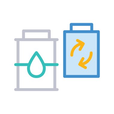 Beyaz arka plan üzerinde izole çizgi stili piller