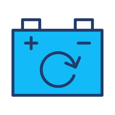 Beyaz arka plan üzerinde izole mavi büyük pil