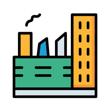 Beyaz arka plan üzerinde izole renkli modern Fabrikası