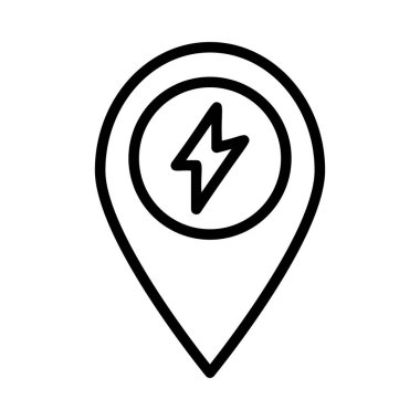 Siyah anahat konumu işaret izole üzerinde beyaz arka plan