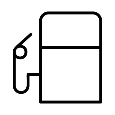 Beyaz arka plan üzerinde izole meme ile siyah anahat benzin pompası